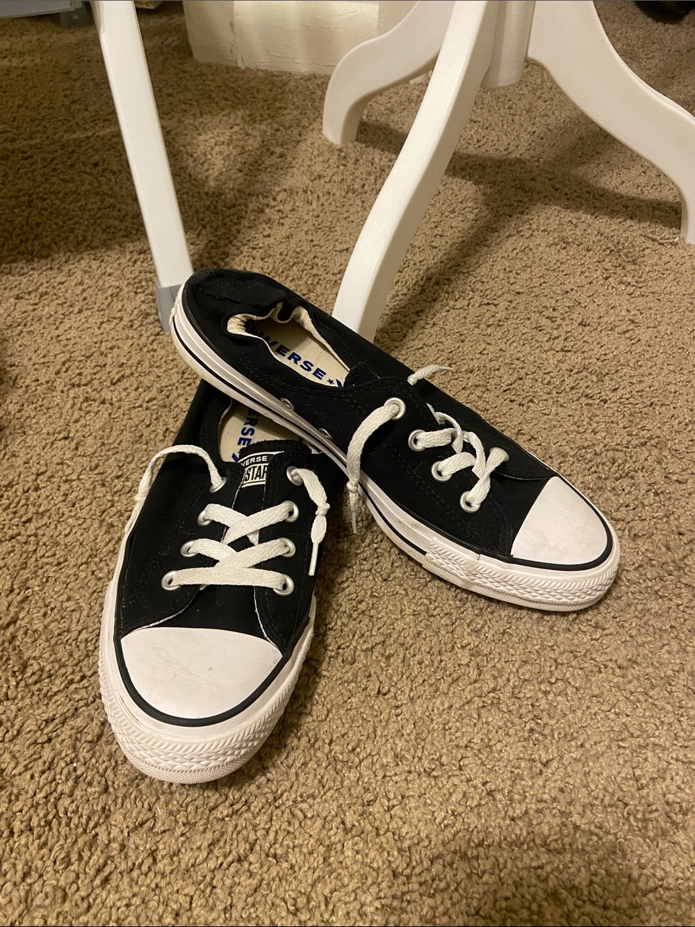Converse Black Low-Top Kids Sneakers with White Accents